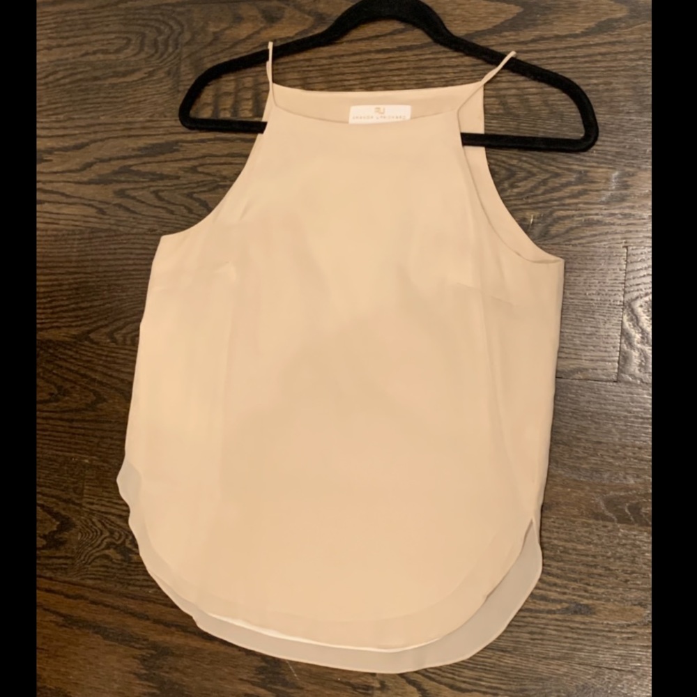 Amanda Uprichard “Maddy” Silk Tank, Tan, Size P